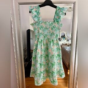 SOLD - Hill House Home Elizabeth Nap Dress in Blue Roses Poplin - XS